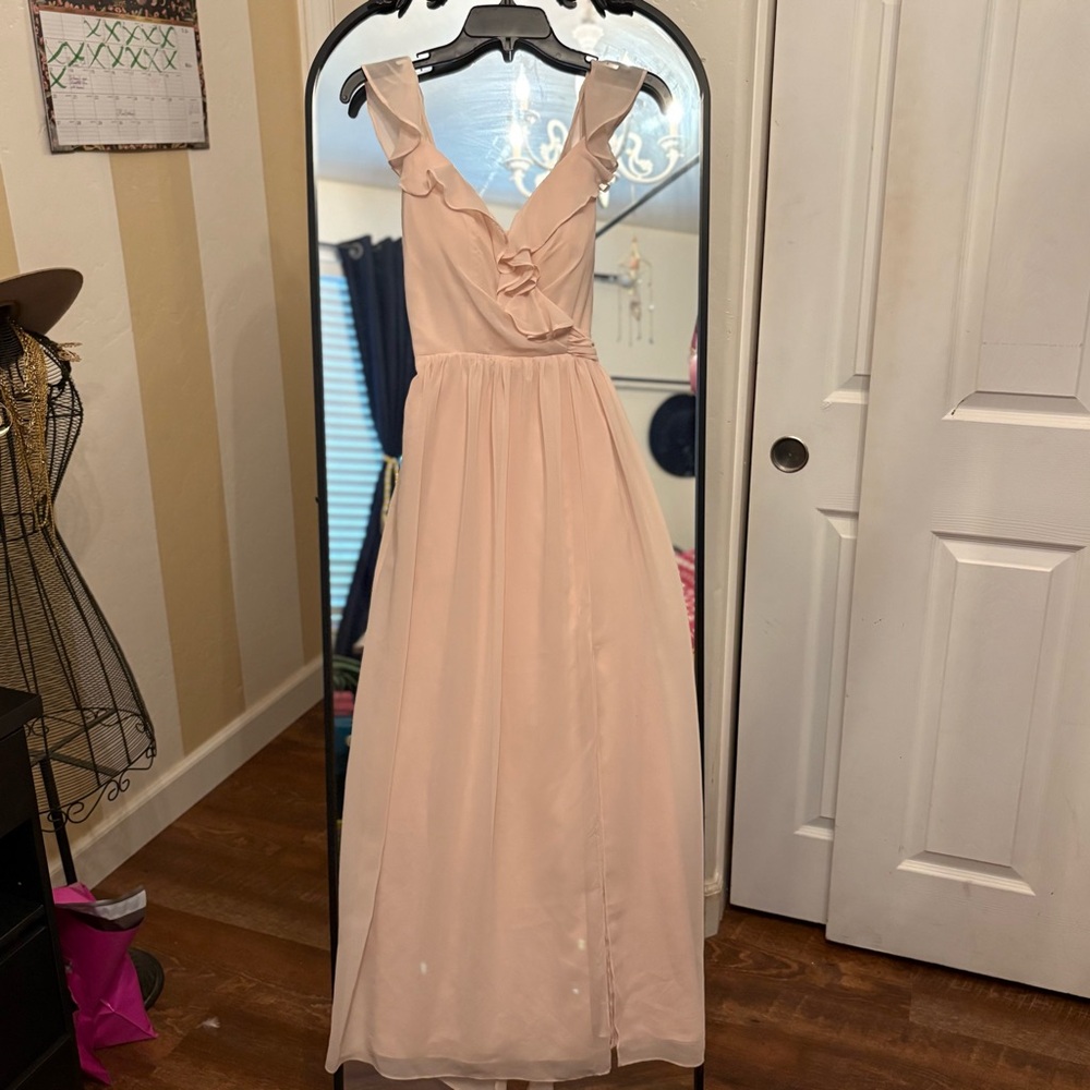 Revelry Blush Maxi Dress with Ruffle Detail